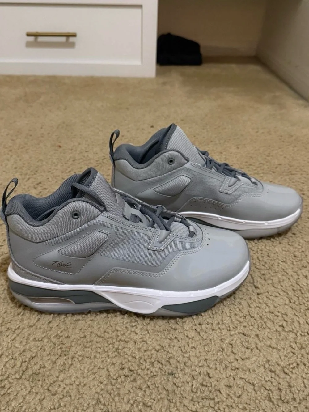 Nike Air Jordan Stay Loyal 3 Sneakers Wolf Grey Size 7 Youth or Wmns 8.5
